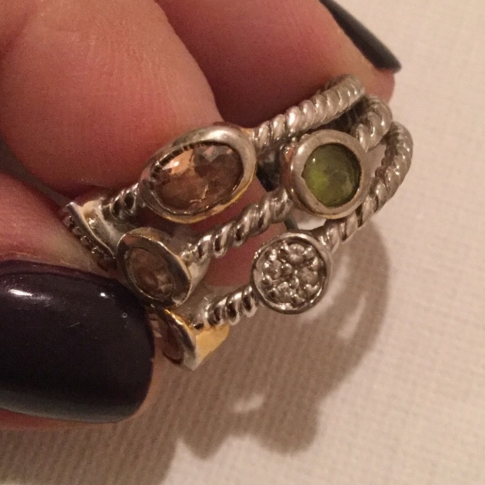 925 Silver Multi Stone Ring - image 2